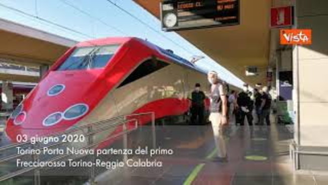 Al via lo spostamento tra Regioni, primo viaggio del nuovo Frecciarossa Torino-Reggio Calabria
