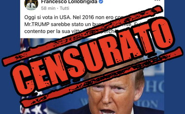 Francesco Lollobrigida censurato. Sul post su Trump spunta l'alert