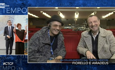 Sanremo, Amadeus da Fazio: perché voglio la Palombelli. E Fiorello lo punge: si è montato la testa