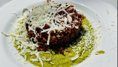 Tortino di riso rosso integrale su pesto di broccoletti e ricotta salata, quando il gusto è anche healthy