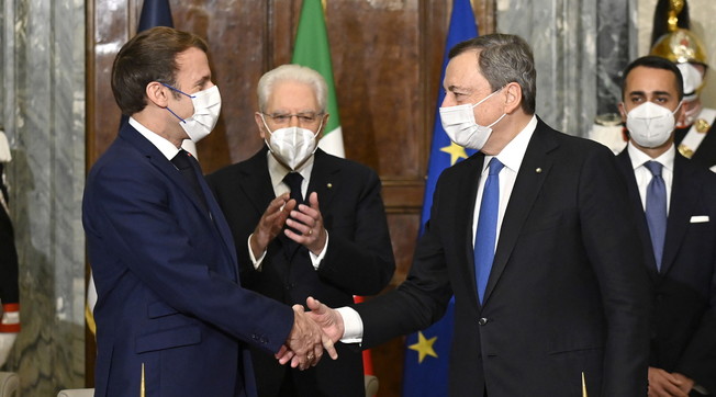 Cooperazione Italia-Francia, Draghi e Macron firmano il Trattato del Quirinale