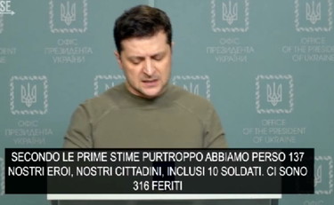 Guerra in Ucraina, il presidente Zelensky: 