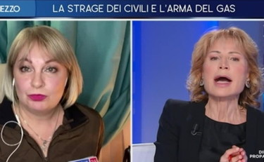 Via l'audio. Gruber litiga con la giornalista russa: lei urla e la conduttrice la zittisce