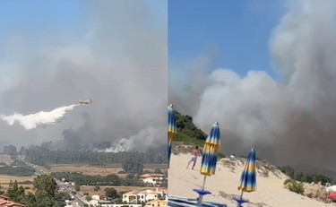 Sud Sardegna in fiamme, paura a Muravera: incendio devastante