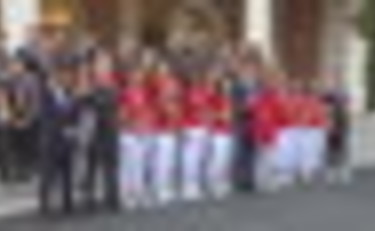 La nazionale spagnola di calcio da Sanchez festeggia la vittoria ai Mondiali