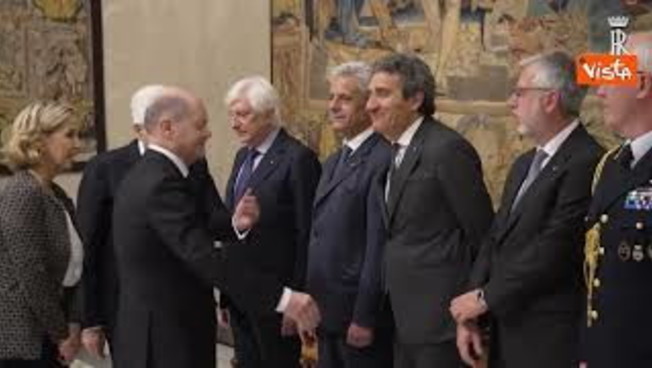 Mattarella riceve al Quirinale il cancelliere tedesco Scholz