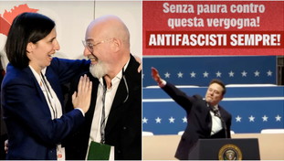 Parte il coro: Antifascisti sempre, il video di Musk scatena l'ossessione Pd