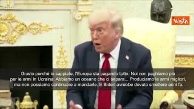 trump noi non paghiamo pi249 per le armi in ucraina lo sta facendo l europa