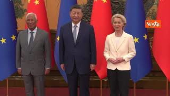 von der leyen e costa in cina la foto con il presidente xi jinping