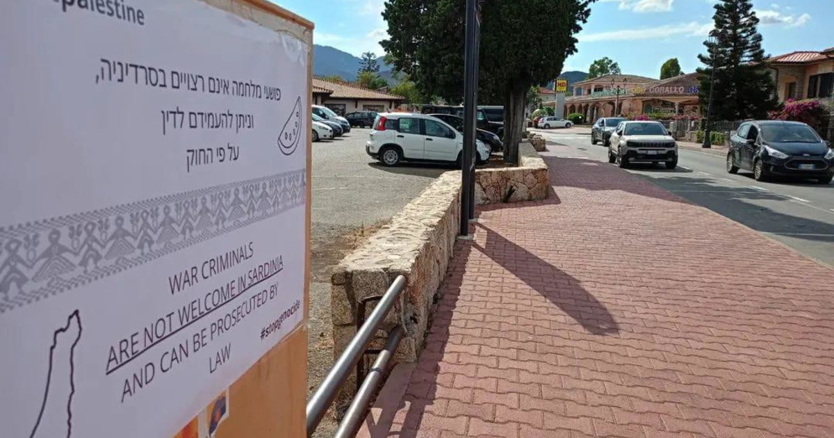 sardegna cartello choc anti israele i criminali non sono benvenuti