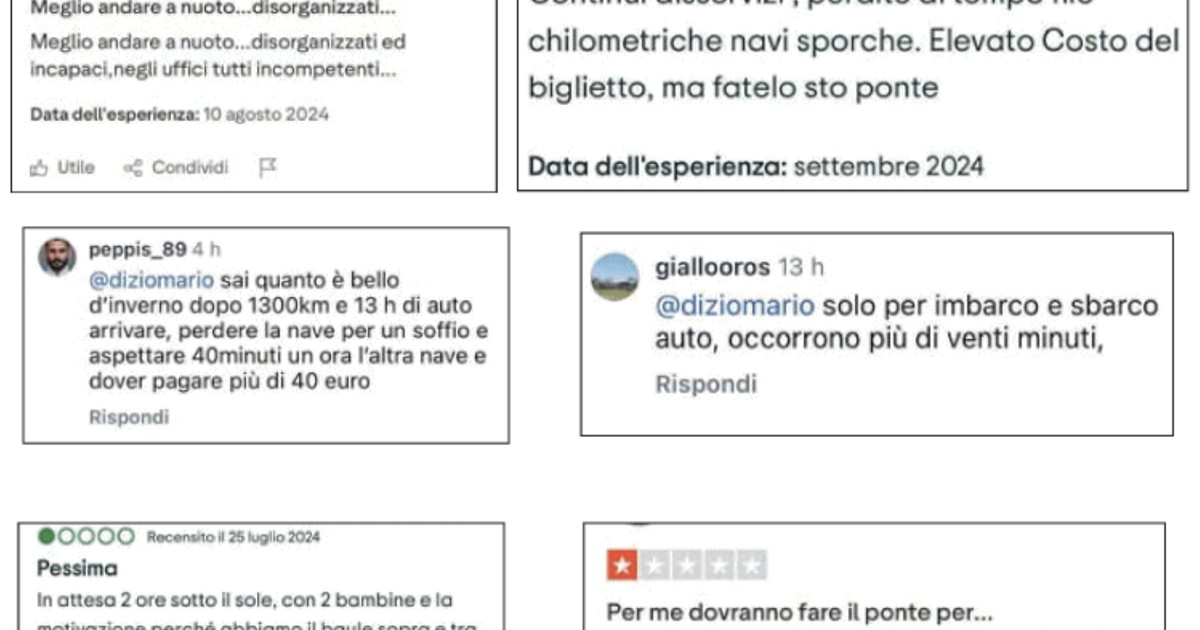 Attese, costi e disservizi. Ira social per il traghetto: "Ma fatelo questo Ponte"