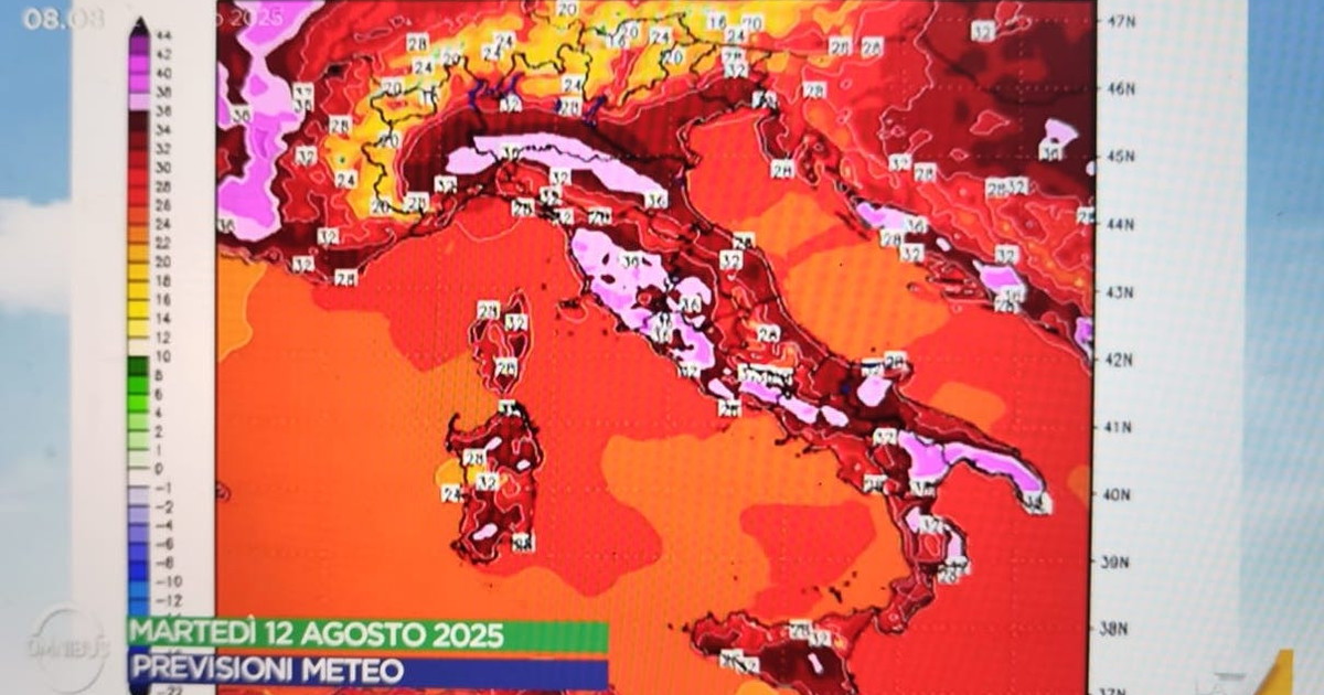 sottocorona la mappa del caldo dove si superano 36 gradi fino a quando