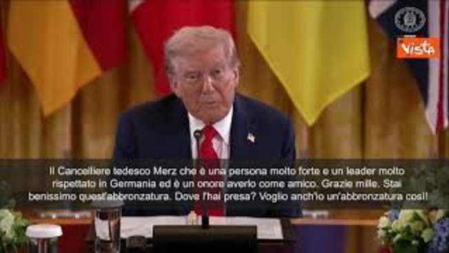 trump scherza con cancelliere tedesco merz stai bene con quell abbronzatura la vorrei anch io