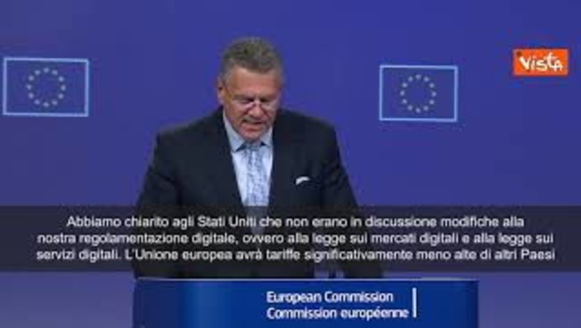 Arriva la dichiarazione congiunta Ue Usa sui dazi, Šef?ovi?: Tariffe al 15% su farmaci e auto