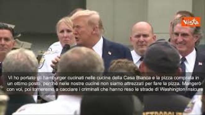 Trump a guardia Nazionale Washington: Vi ho portato hamburger cucinati alla Casa Bianca e pizza