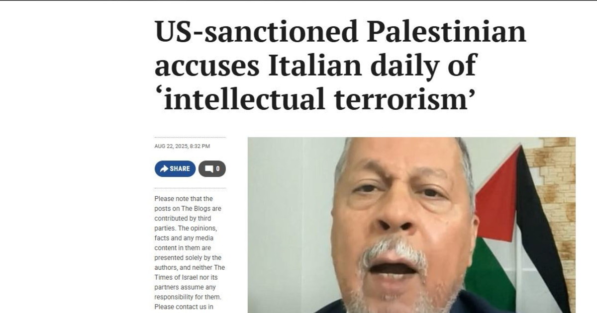 Gli attacchi dei filo Hamas a Il Tempo finiscono sul Times of Israel