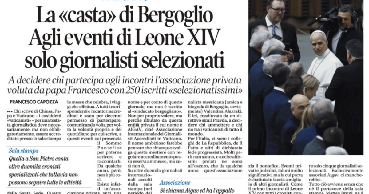La "casta" di Bergoglio, rivolta degli "esclusi": Leone cambi questa brutta abitudine La "casta" di Bergoglio, rivolta degli "esclusi": Leone cambi questa brutta abitudine