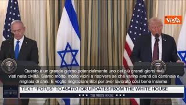 Trump con Netanyahu alla Casa Bianca: Molto vicini a un accordo per la pace in Medio Oriente