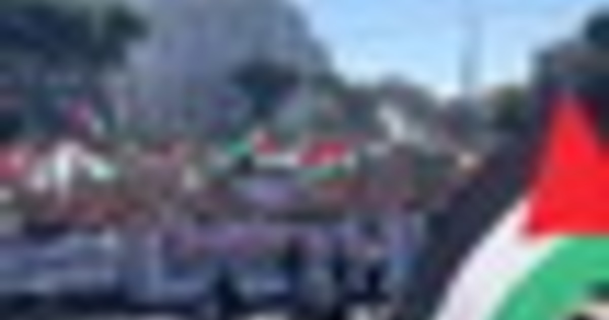 E' partito il grande corteo a sostegno di Gaza e della Flotilla a Roma