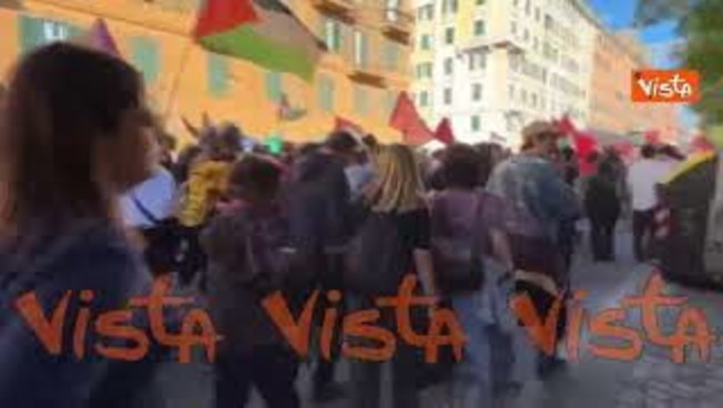 palestina libera il coro dei manifestanti al corteo pro gaza a roma