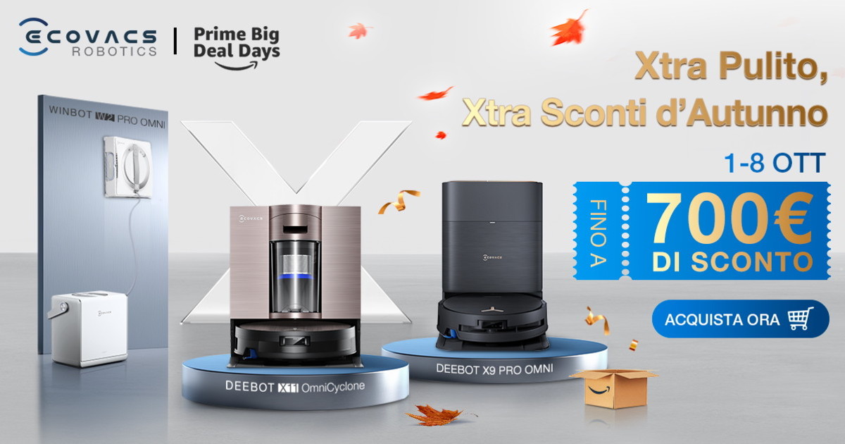 Comunicato Stampa: Amazon Prime Day 2025: ECOVACS annuncia sconti imperdibili fino a 700€ sui suoi robot per la pulizia