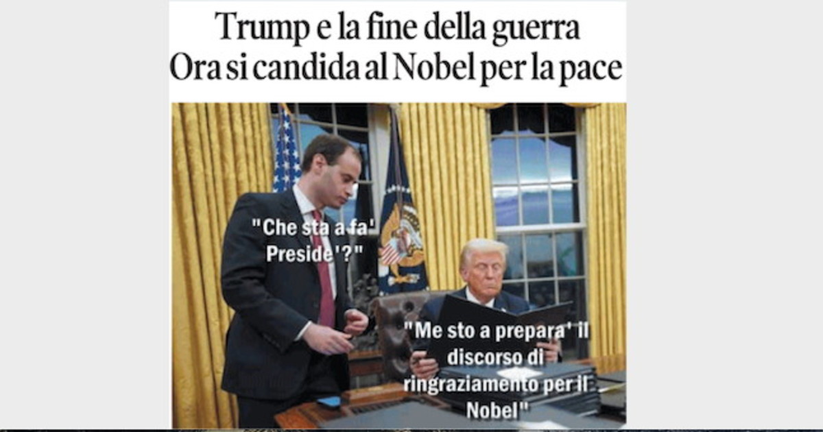Il Tempo di Osho, la vignetta di oggi: Trump e il Nobel per la pace (giovedì 9 ottobre)