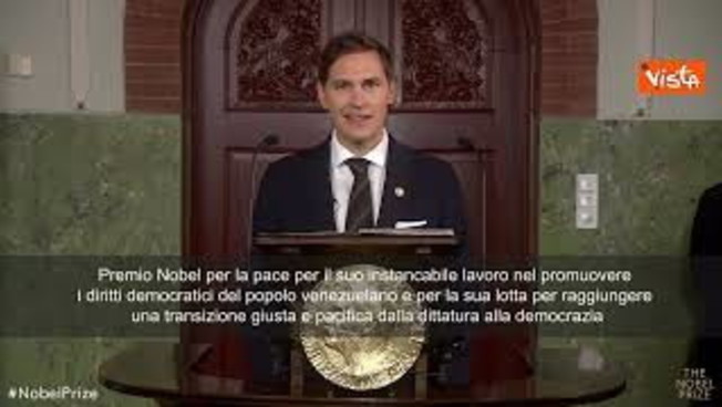 Ex deputata Venezuela Maria Corina Machado vince il Premio Nobel per la Pace. L'annuncio