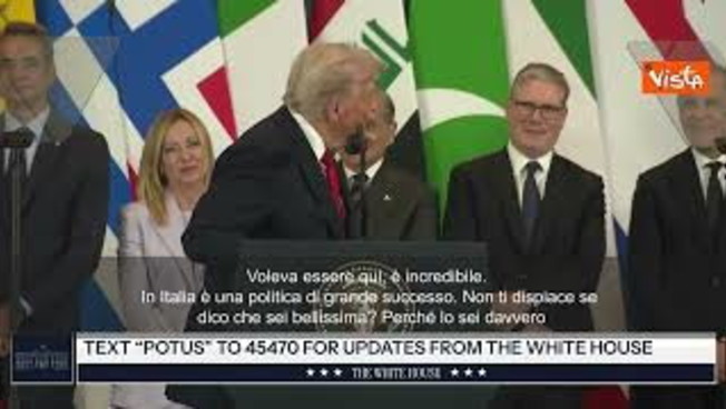 Trump a Meloni: Lo posso dire? È una bellissima donna. E una politica di grande successo Trump a Meloni: Lo posso dire? È una bellissima donna. E una politica di grande successo