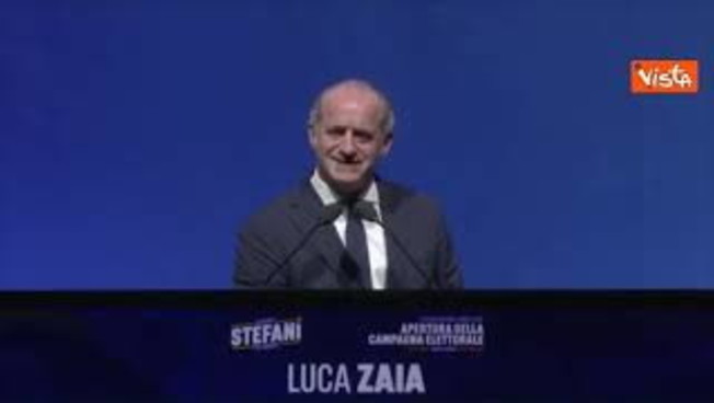Regionali Veneto, applausi per Zaia e cori "Luca, Luca" ad apertura campagna per Stefani Presidente
