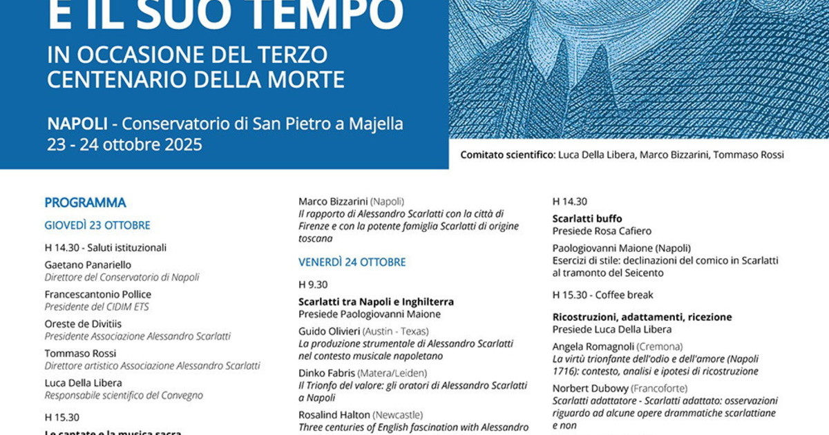 comunicato stampa comunicato stampa cidim al via a napoli il convegno dedicato ad alessandro scarlatti