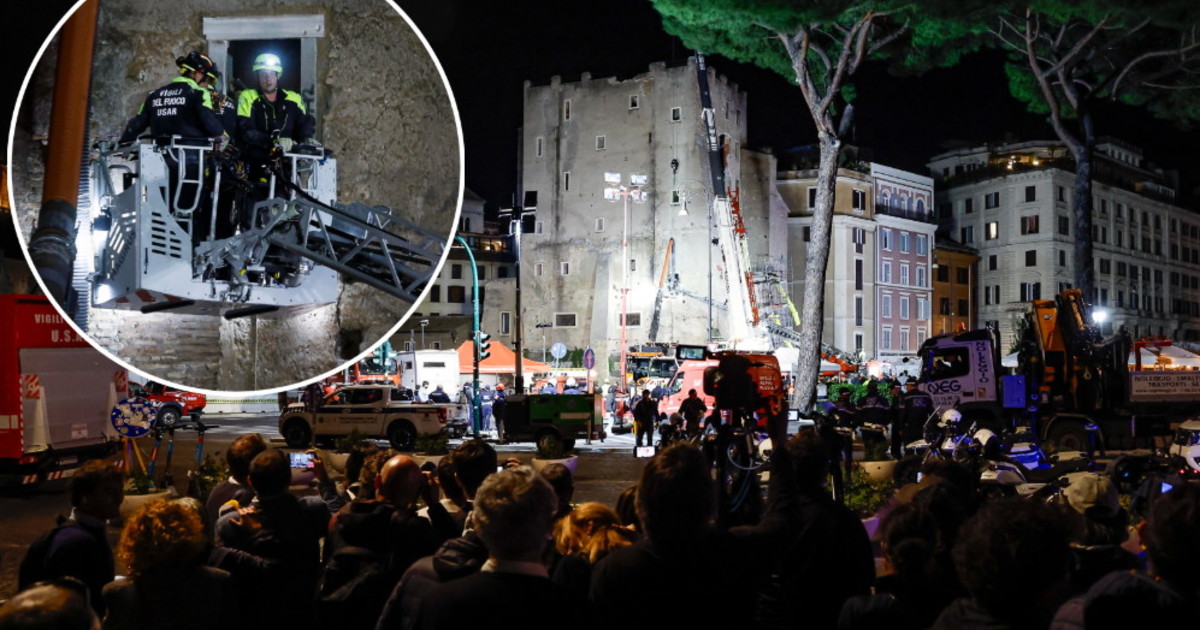 Crolla la Torre dei Conti: salvato l