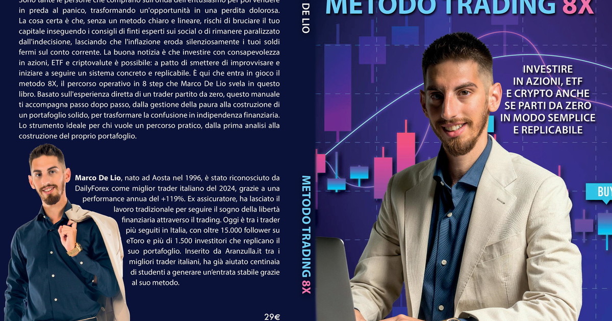 Comunicato Stampa: Marco De Lio lancia il Bestseller “Metodo Trading 8X”