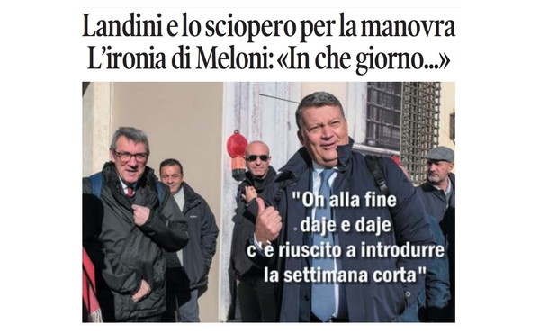 Il Tempo di Osho, la vignetta di oggi: polemica Landini-Meloni sullo sciopero (sabato 8 novembre)