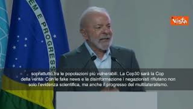 Cop30, Lula: È ora di sconfiggere i negazionisti del clima