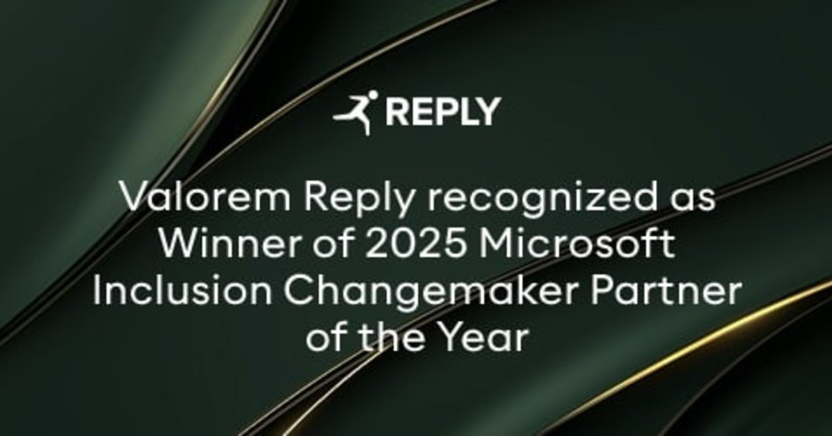Comunicato Stampa: Valorem Reply ottiene il riconoscimento “Microsoft Inclusion Changemaker Partner of the Year 2025” Comunicato Stampa: Valorem Reply ottiene il riconoscimento “Microsoft Inclusion Changemaker Partner of the Year 2025”