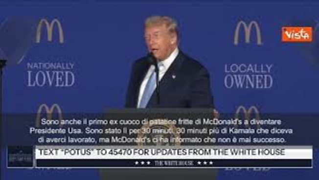 Trump: Sono primo ex cuoco di patatine fritte di McDonald Trump: Sono primo ex cuoco di patatine fritte di McDonald