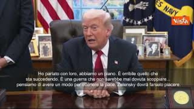 Trump: Zelensky dovrà farsi piacere il piano di pace per l