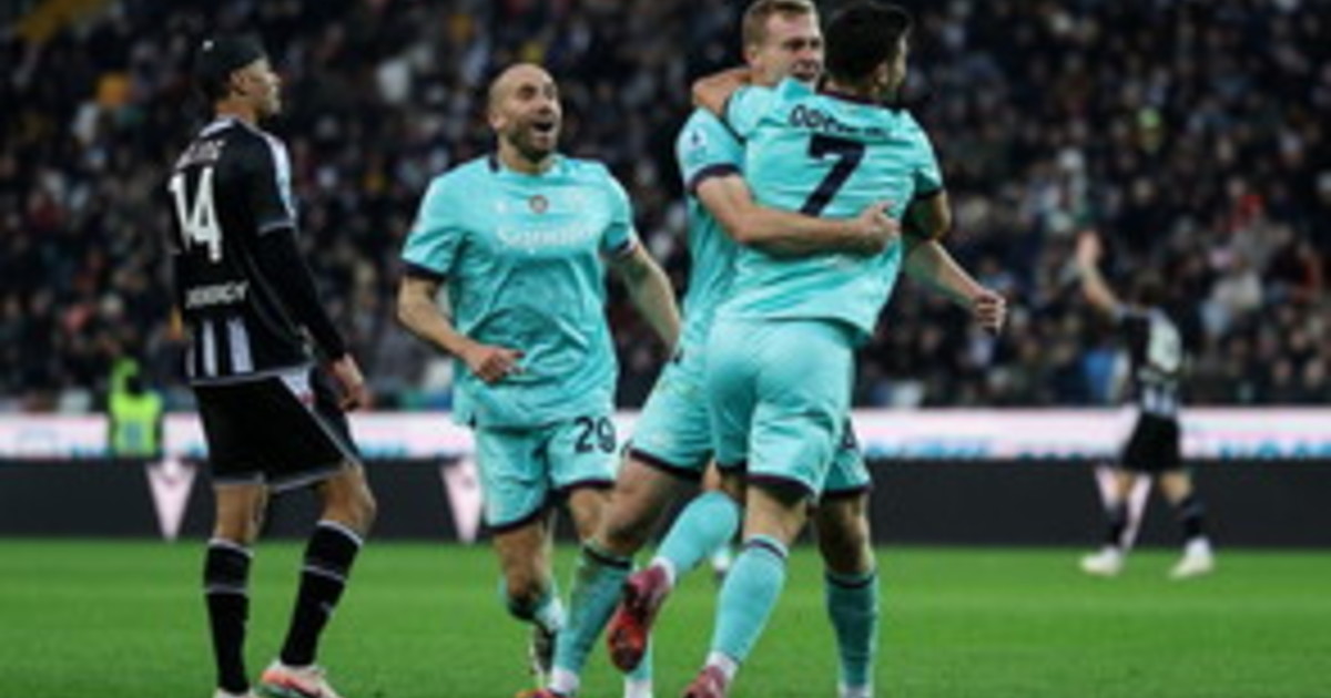 Il Bologna espugna Udine e aggancia Inter e Roma in vetta