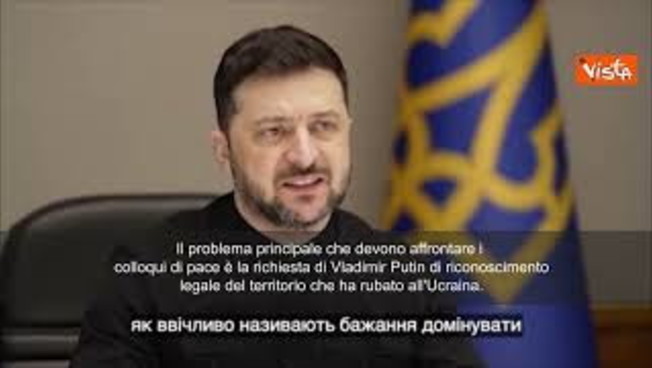 Piani pace Ucraina, Zelensky: Putin vuole infrangere il principio d'integrità territoriale