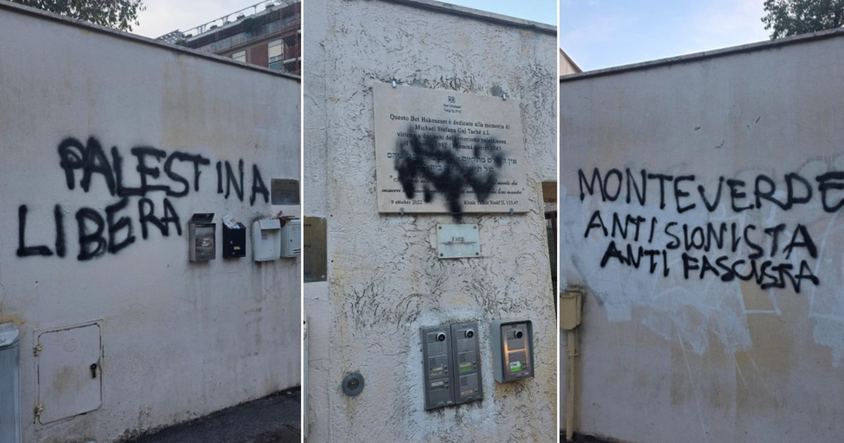 Scritte choc sulla sinagoga: Ripresi dalle telecamere, caccia ai responsabili