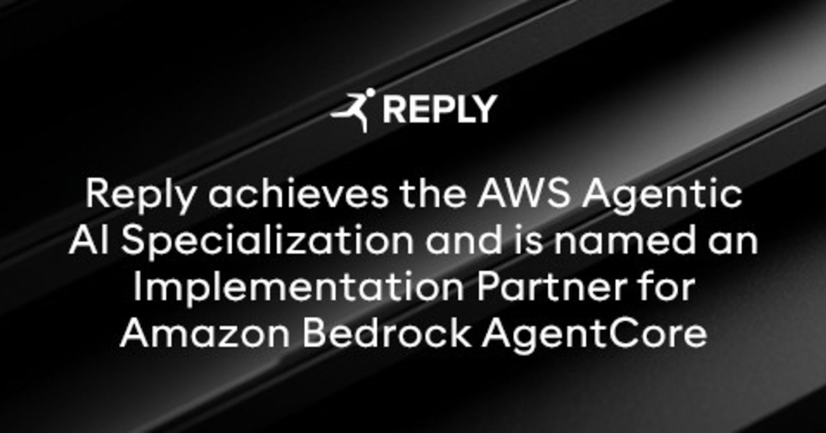 Comunicato Stampa: Reply ottiene la specializzazione AWS Agentic AI