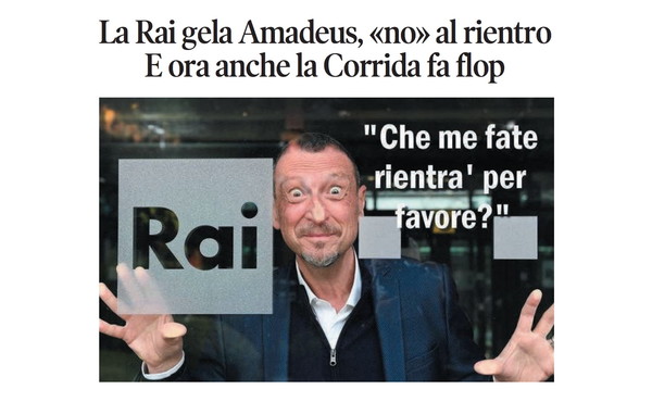 Il Tempo di Osho, la vignetta di oggi: la Rai gela Amadeus sul rientro (venerdì 19 dicembre)