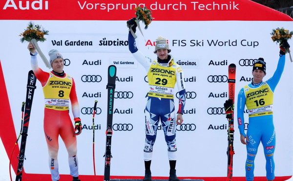 Nel SuperG della Val Gardena vince Zabystran, podio e lacrime per Franzoni