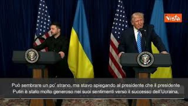 Trump: "Putin vuole che l'Ucraina abbia successo" e Zelensky sorride