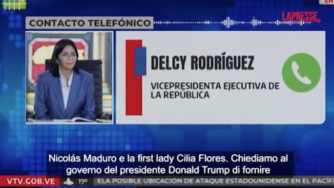 Venezuela, l'appello della vicepresidente alla tv di Stato: “Trump ci dia una prova che Maduro sia vivo”
