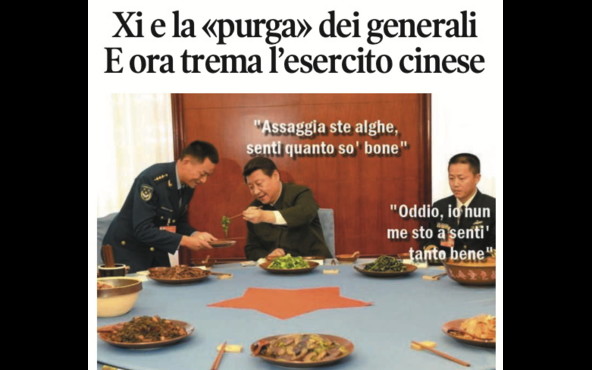 Il Tempo di Osho, la vignetta di oggi: Xi purga i generali (mercoledì 28 gennaio)