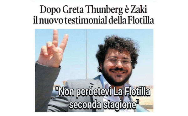 Il Tempo di Osho, la vignetta di oggi: Flotilla trova nuovi testimonial: ecco Zaki (venerdì 29 gennaio)
