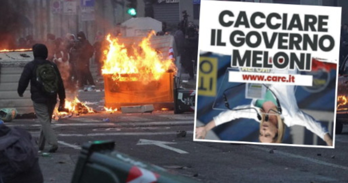 Torino blindata per Askatasuna, NoTav e antagonisti: in piazza con Meloni a testa in giù