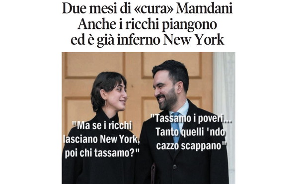 Il Tempo di Osho, la vignetta di oggi: fuga dei ricchi dall'inferno New York (domenica 22 febbraio)