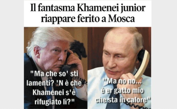 Il Tempo di Osho, la vignetta di oggi: Khamenei junior riappare a Mosca (martedì 17 marzo)
